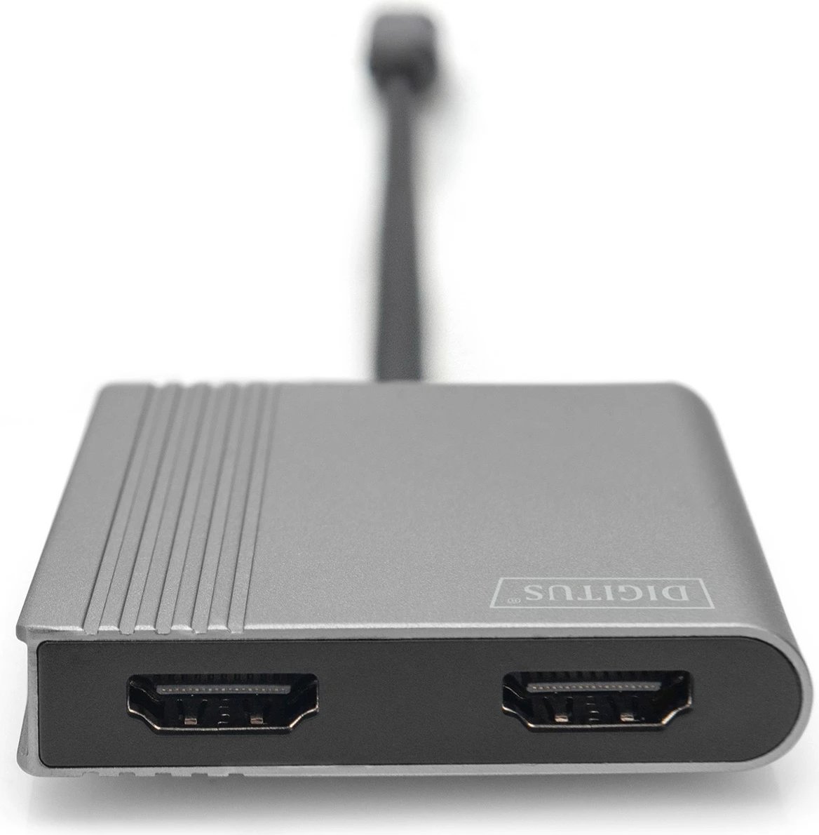 Adapter USB-C Digitus, 2x HDMI, 18cm, 4K/30Hz, alumini, argjendtë