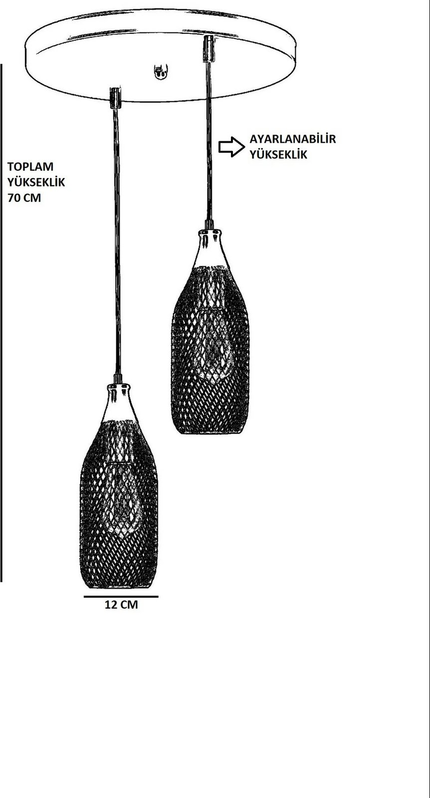 Llambë tavani Opviq, Rio 2, metal i zi, lartësi e rregullueshme Llambë tavani Opviq, Rio 2, metal i zi, lartësi e rregullueshme