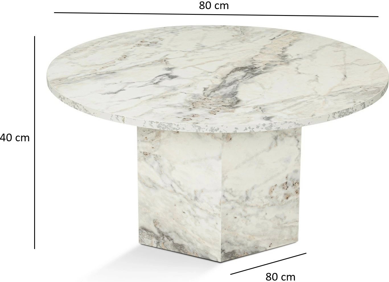 Tavolinë kafeje Nordure, Nova, ngjyrë Freesia mermeri