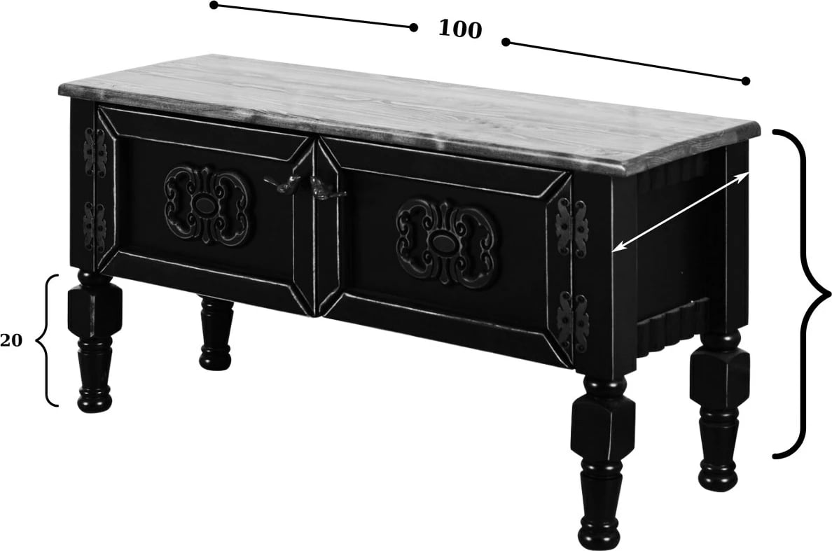 Komodë TV Hanah Home, Ada TV Mini, e zezë