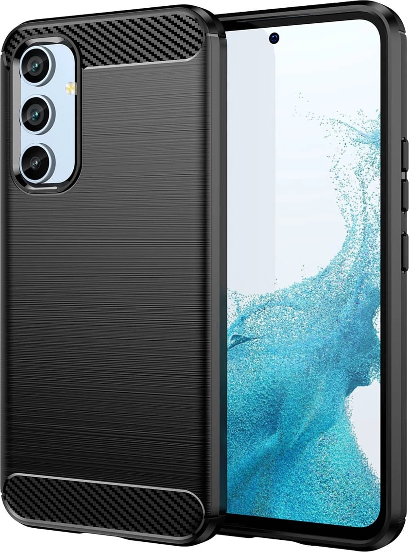 Mbështjellës Hurtel Carbon Case për Samsung Galaxy A54 5G, TPU, i zi
