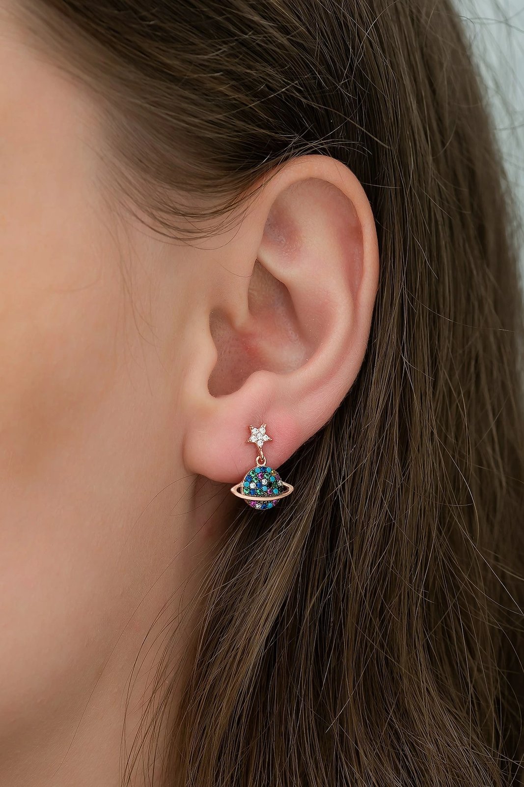 Vathë argjendi Jumeon, TRDYL775, ngjyrë rozë ari, kaltër, bardhë