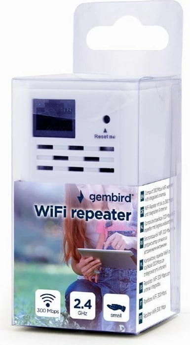 Amplifikator Wi-Fi Gembird WNP-RP300-03, 300 Mbps, i bardhë