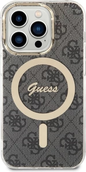 Mbështjellës Guess 4G MagSafe për iPhone 14 Pro, i zi Mbështjellës Guess 4G MagSafe për iPhone 14 Pro, i zi