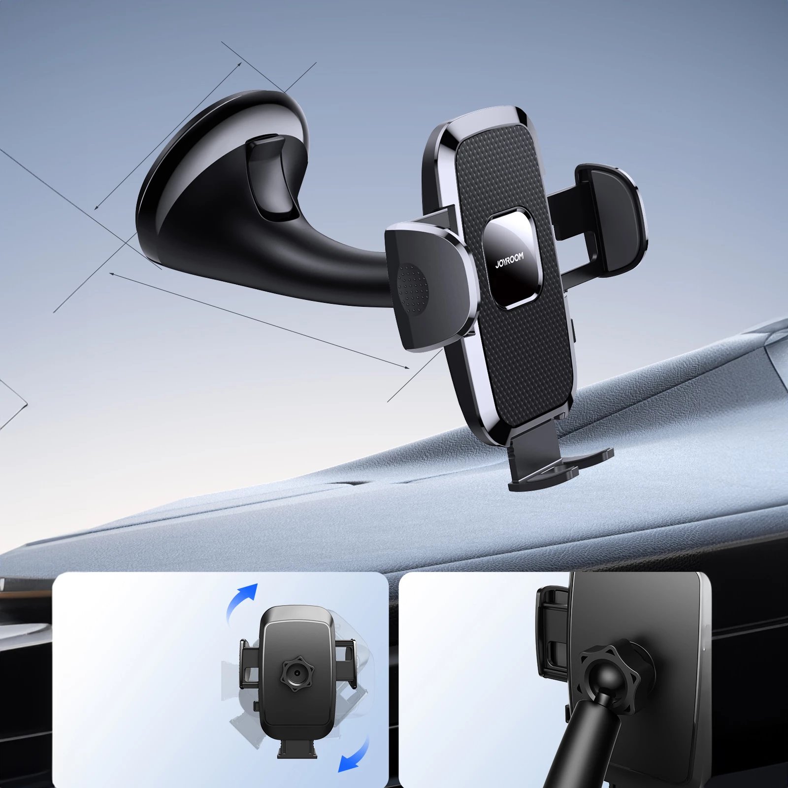 Mbajtës mekanik për celular Joyroom JR-ZS259 për makinë, universal, i zi