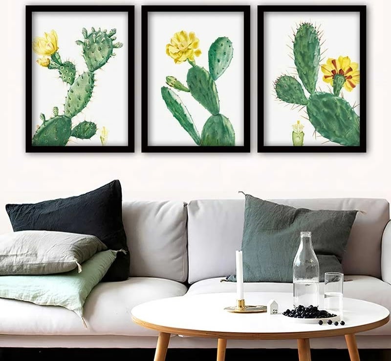 Set pikturash dekorative me kornizë, shumëngjyrëshe, 3 copë, Wallity, 35x45cm