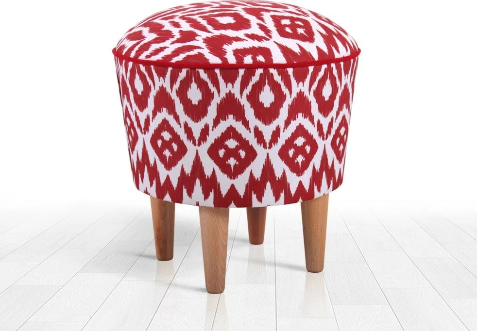 Puf bohem, ngjyrë e kuqe dhe e bardhë, Atelier del Sofa, Cor