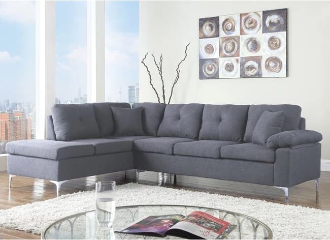 Këndore e majtë, 282x197x90 cm, FH3087L, ngjyrë gri