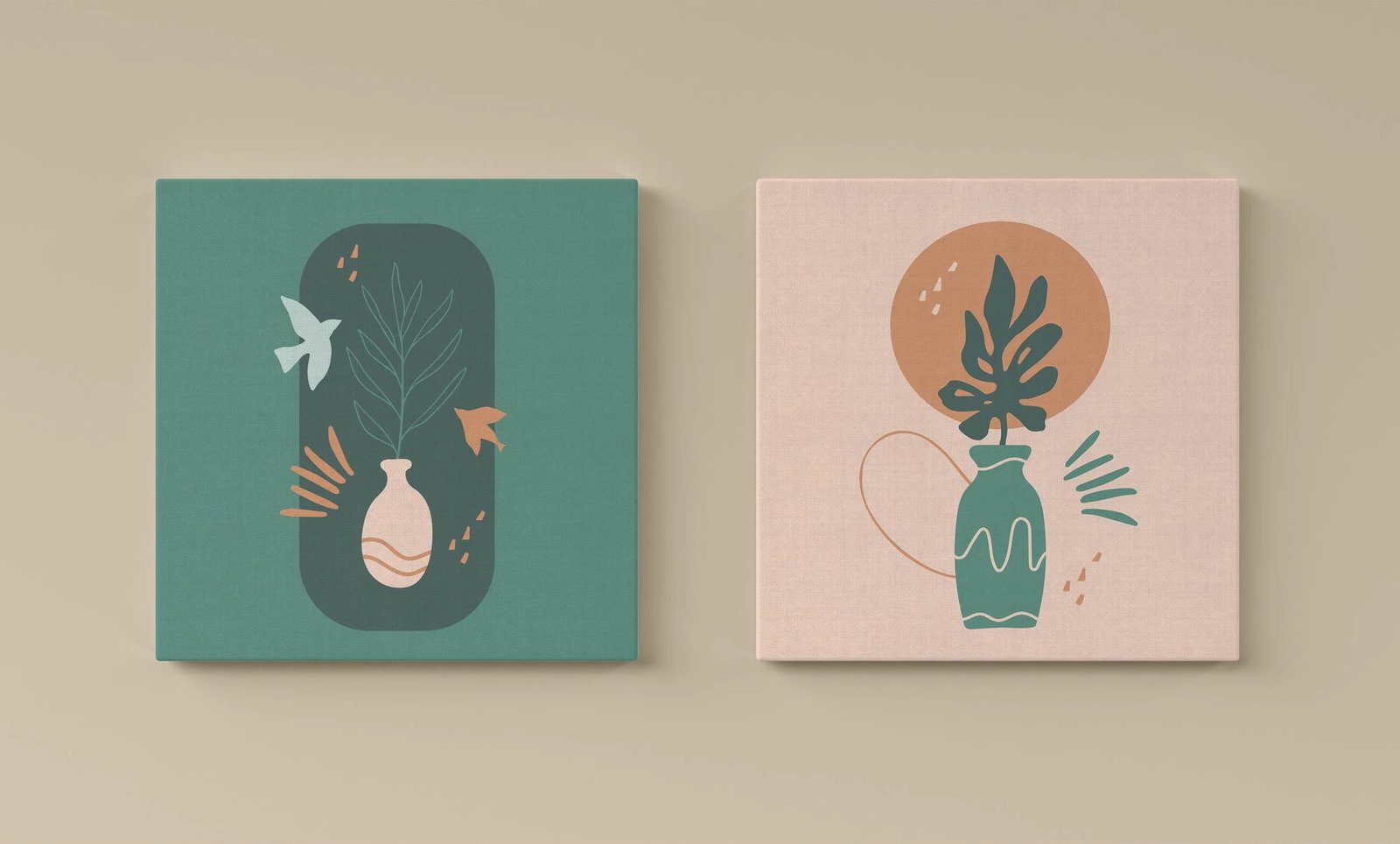 Pikturë dekorative në kanavacë (2 copë), Wallity, ASR_CNVS25 - 3 - 50x50