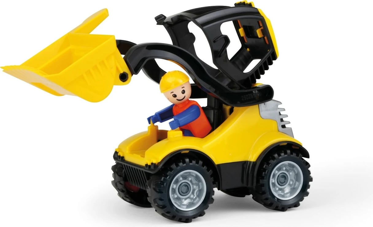 Ekskavator lodër Lena 21cm, plastik, verdhë/zi, në kuti