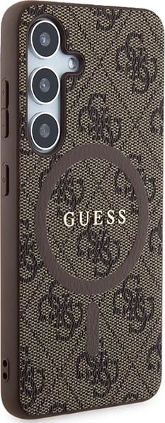 Mbështjellës Guess 4G Collection Leather Metal Logo MagSafe për Samsung Galaxy S24, Kafe Mbështjellës Guess 4G Collection Leather Metal Logo MagSafe për Samsung Galaxy S24, Kafe