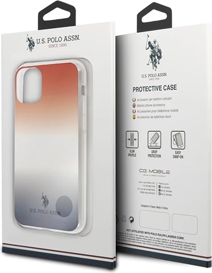Mbështjellës U.S. Polo Assn. USHCN65TRDGRB për iPhone 11 Pro Max, Pattern Gradient, kuqe/kaltër