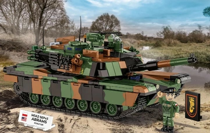 Set blloqe ndërtimi, Cobi, M1A2 SEPv3 Abrams COBI-2633, 1065 copë, shkallë 1:35, 1 figurë, 10+, kamuflazh