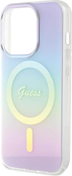 Mbështjellës Guess GUHMP15LHITSU për iPhone 15 Pro 6.1", IML Iridescent MagSafe, vjollcë