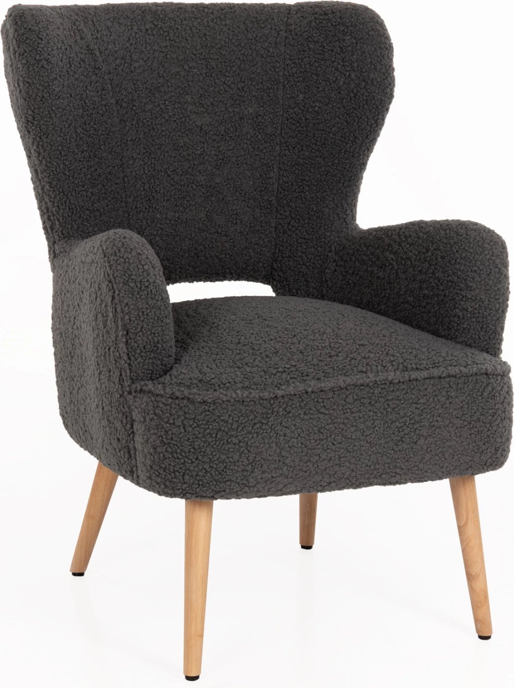 Fotelje MYLIE FH8394.21, pëlhurë boucle gri, 66x75x93H cm