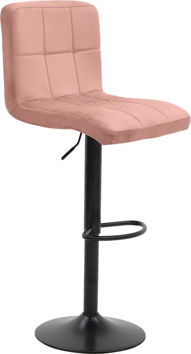 Karrige për bar Remina, lartësi e rregullueshme, kadife ngjyrë mollë e kalbur, bazë e zezë mat, set 2 copë, 44x44x112cm