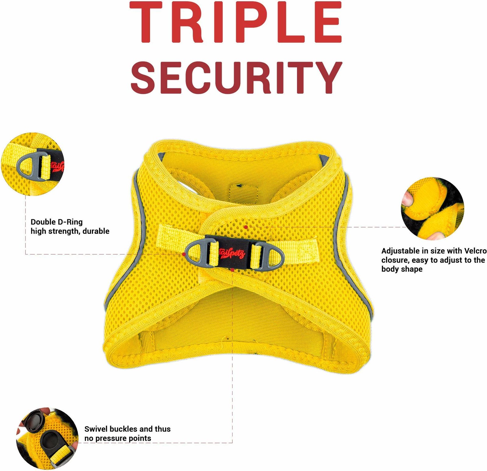 Parzmore për qen, Air-Mesh, e verdhë