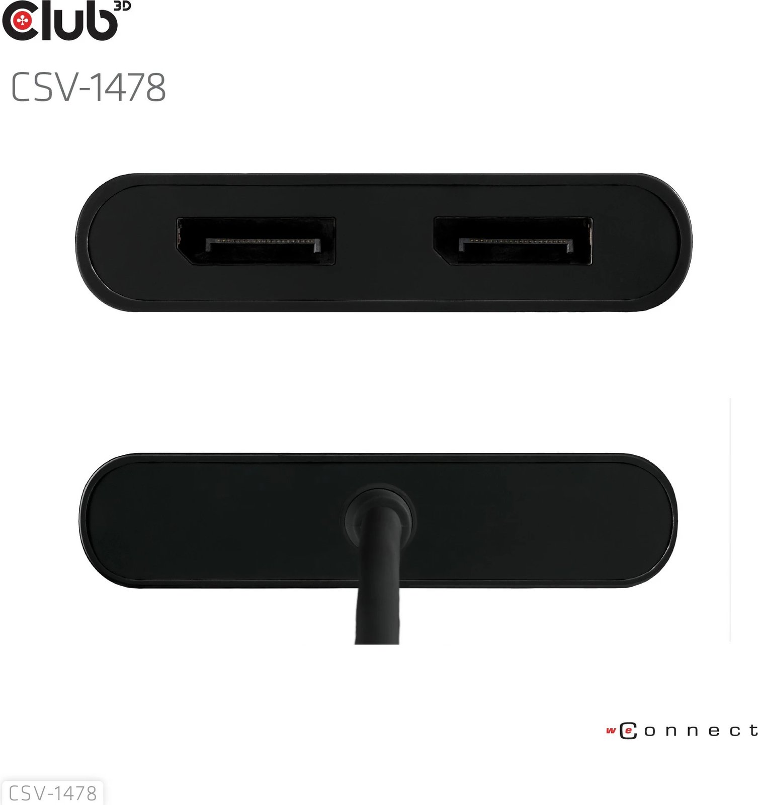 Adapter Club3D USB-C/USB-A në 2x DisplayPort 4K, i zi Adapter Club3D USB-C/USB-A në 2x DisplayPort 4K, i zi