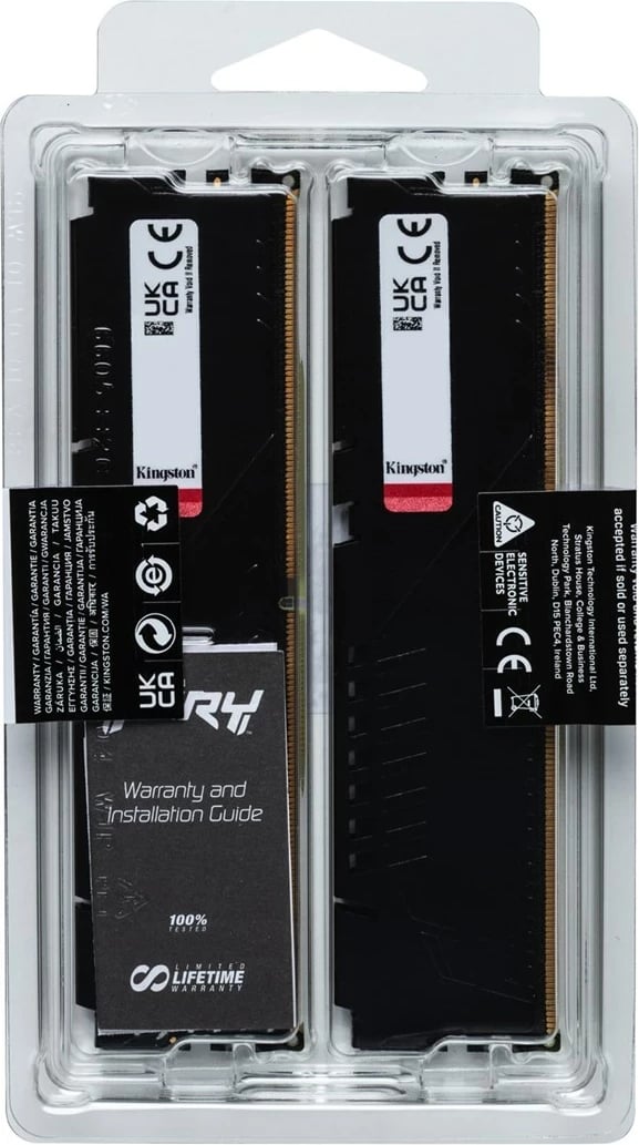 RAM Memorje Kingston FURY Beast, 128GB (2x64GB), DDR5, 5600MT/s, CL36, me heatsink, E zezë