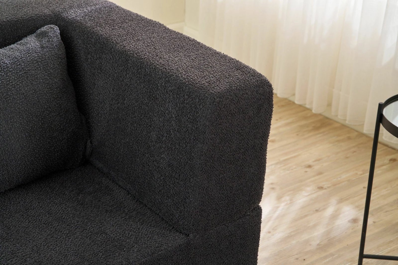 Divan-krevat dy ulëshe, ngjyrë antracit, Atelier del Sofa, me 2 pouffe