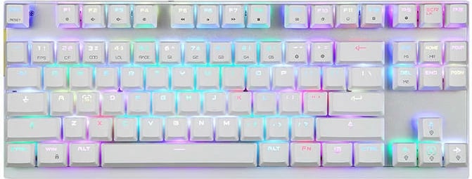 Tastierë mekanike Motospeed K82, RGB, Outemu Red, e bardhë