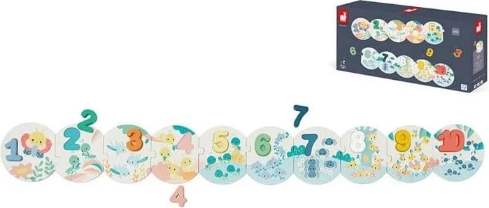 Lodër set puzzle Janod, 20 pjesë, shumëngjyrëshe