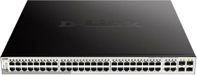 Switch D-Link DGS-1210-52MP/E, 48 porte GE PoE+, 4 porte SFP, rack, i zi