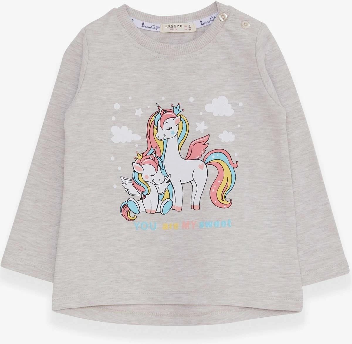 Duks për vajza Breeze, me print të një unicorni, për 1-4 vjeç, ngjyrë lejla