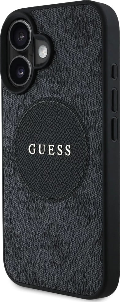 Mbështjellës Guess 4G Circle Classic Logo MagSafe për iPhone 16, i zi Mbështjellës Guess 4G Circle Classic Logo MagSafe për iPhone 16, i zi