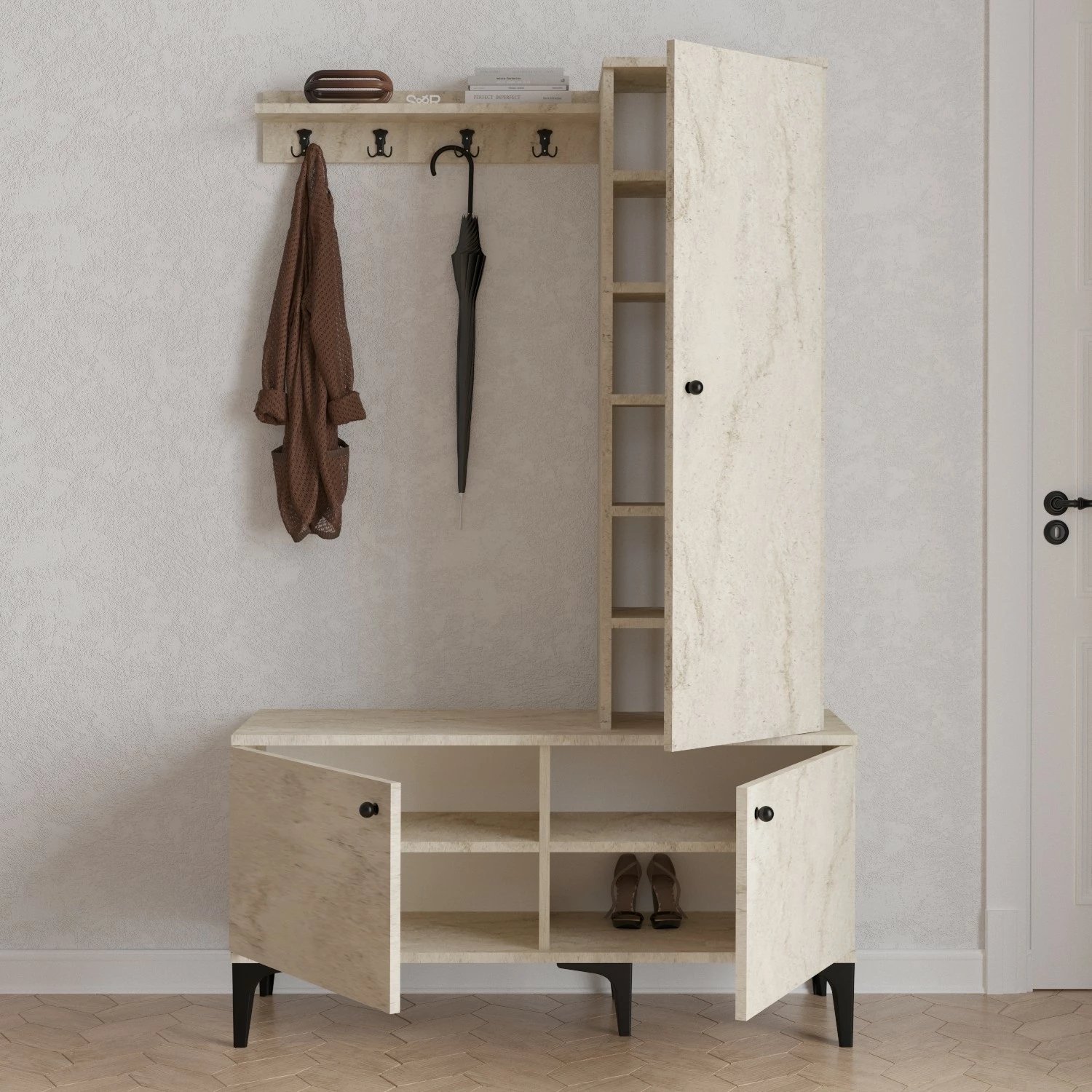 Stendë korridori Hanah Home, Lex, ngjyrë travertin