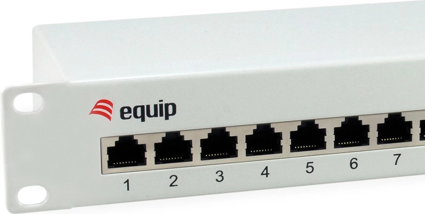 Patch panel EQUIP 12-portë, Cat6/Cat6e, 1U, çelik, gri