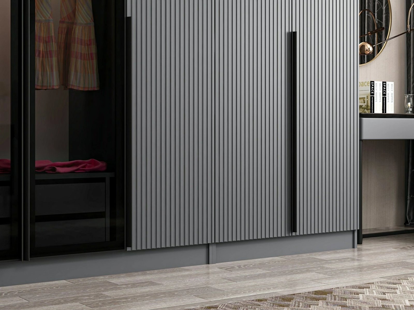 Dollap Skye Decor, Kale Plus, ngjyrë fume, 315x210x52cm