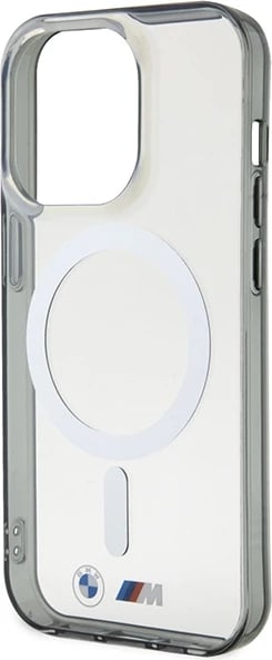 Mbështjellës BMW Silver Ring MagSafe për iPhone 14 Pro 6.1", Transparent