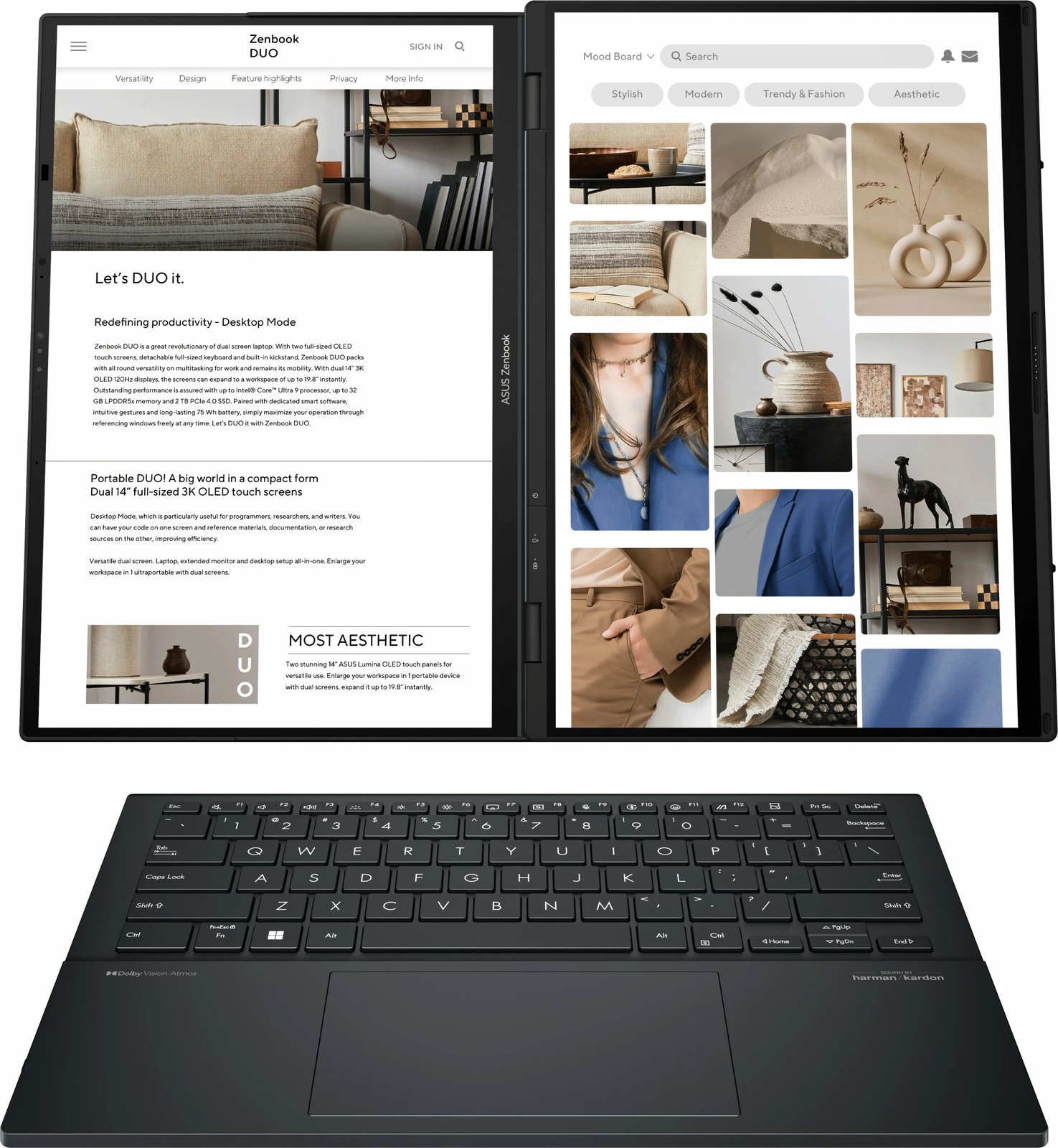 Kompjuter portativ ASUS Zenbook Duo Ultra 5 125H, 16GB RAM, 512GB SSD, UX8406MA-QL114W, Inkwell Gray