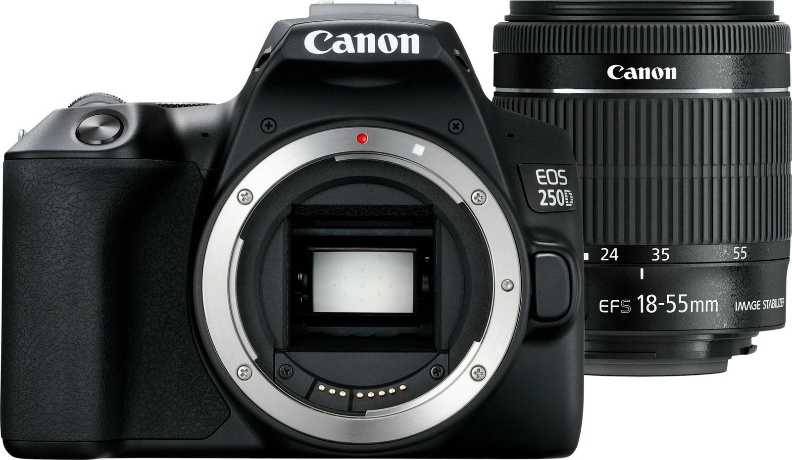 Kamera digjitale Canon EOS 250D, 18-55 IS STM, e zezë