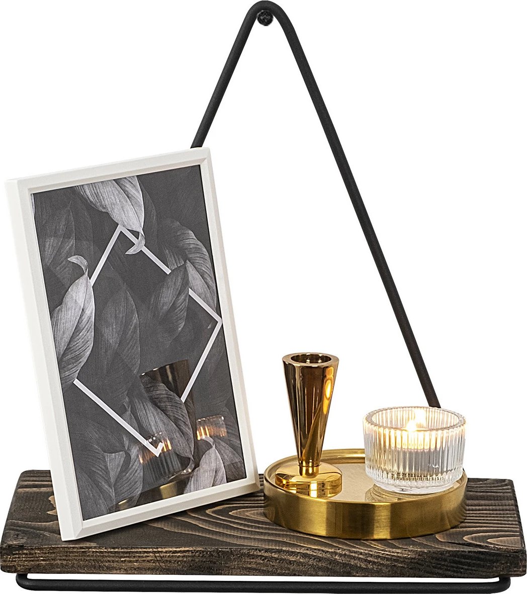 Raft muri Hanah Home, Begonia, ngjyrë e zezë/dru arre e errët