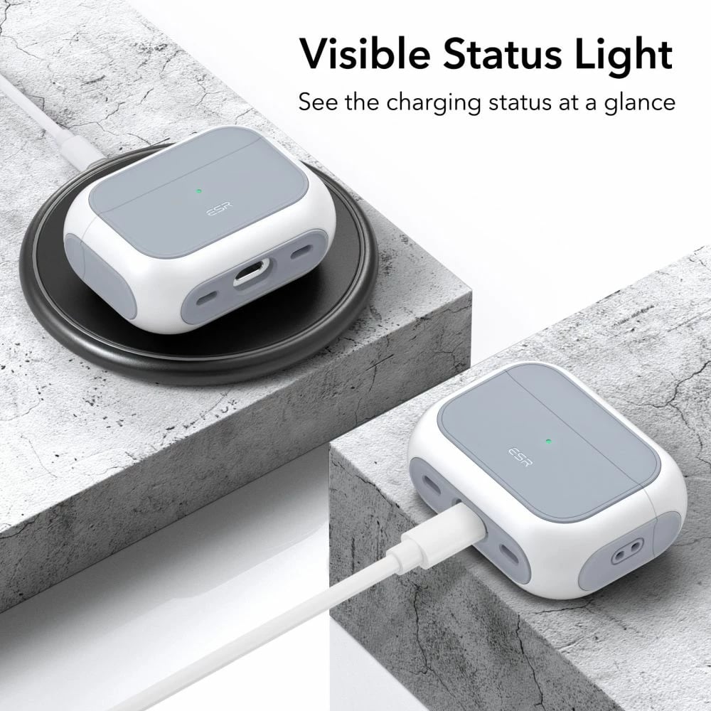 Mbështjellës ESR Orbit HaloLock me MagSafe për Apple AirPods Pro/Pro 2, Bardhë
