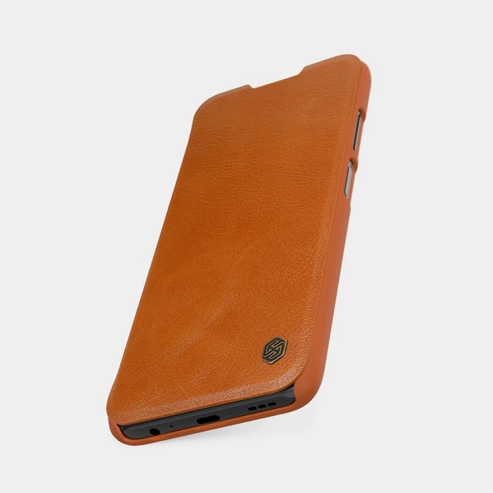 Mbështjellës Nillkin Qin për Xiaomi Redmi Note 9T 5G, lëkurë, kafe