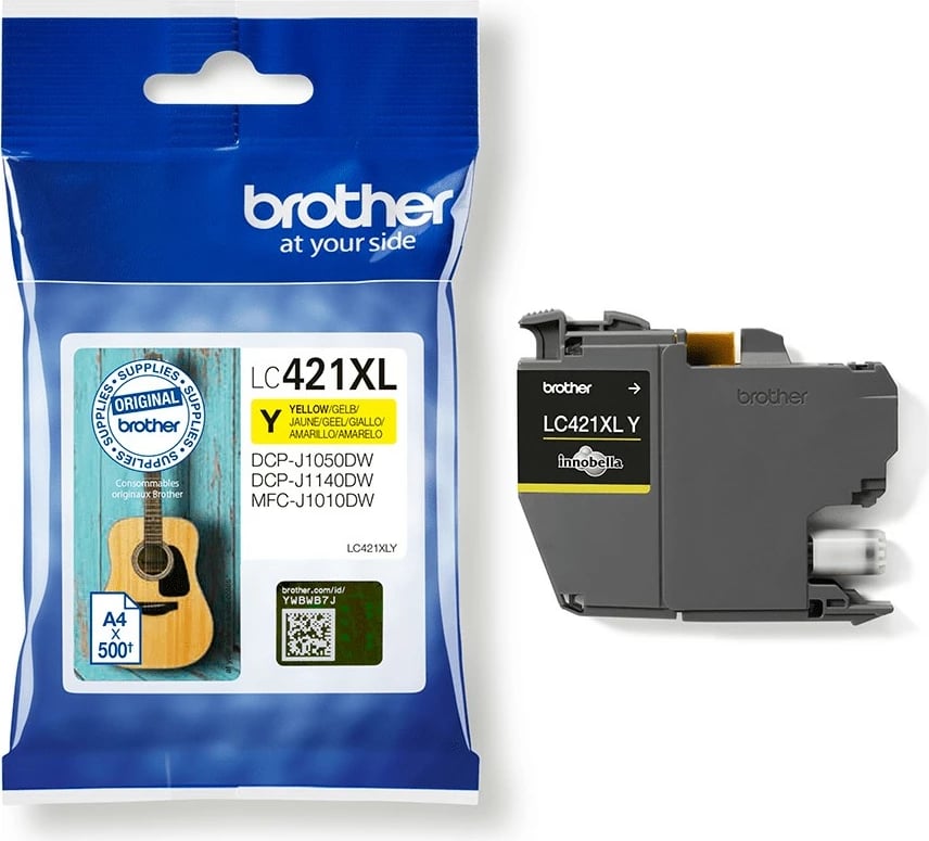 Toner Brother LC421XLY, Ngjyrë e verdhë, 500 faqe, Paketim i vetëm Toner Brother LC421XLY, Ngjyrë e verdhë, 500 faqe, Paketim i vetëm