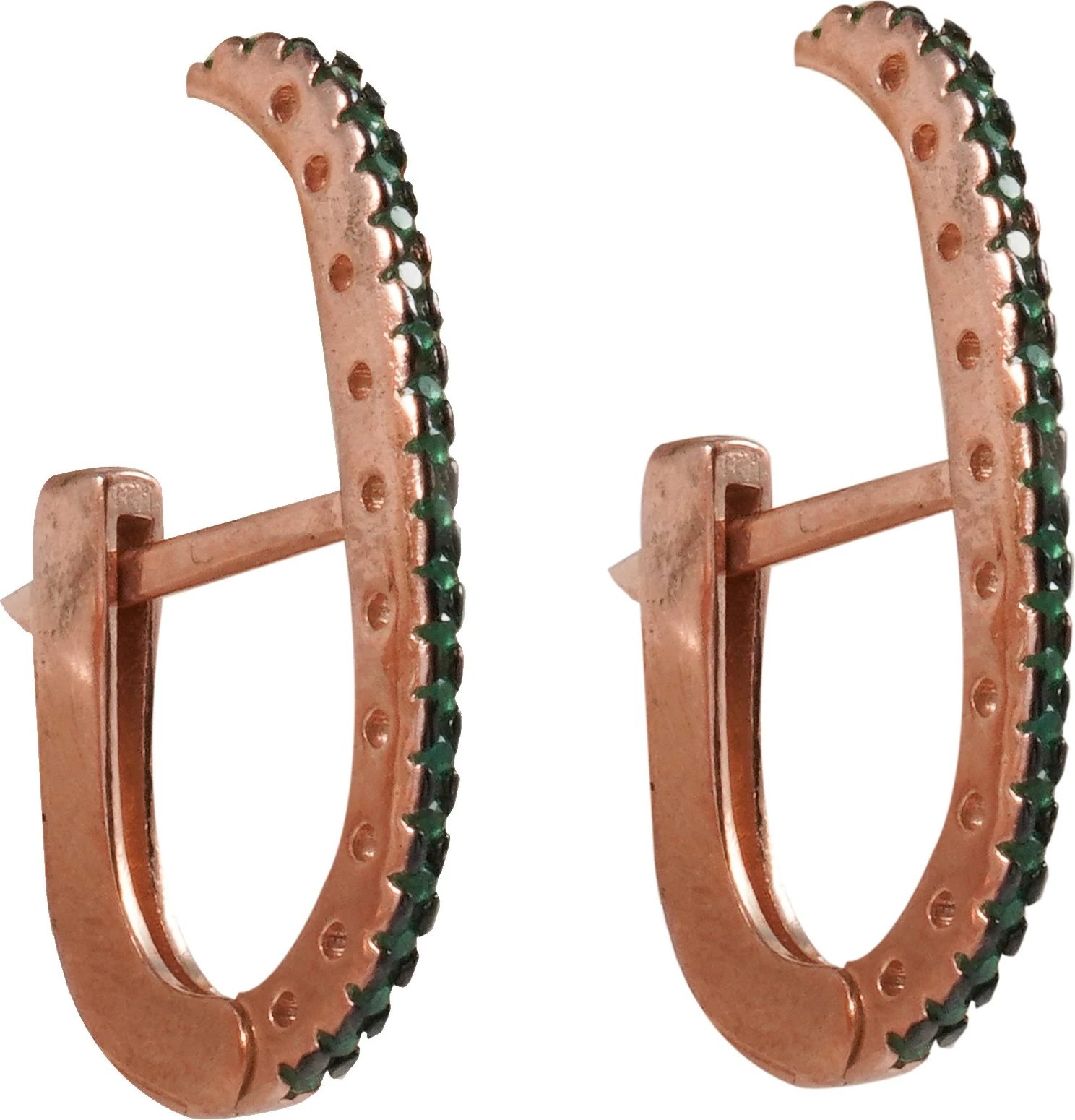 Vathë argjendi, ngjyrë rozë ari dhe e gjelbër, Jumeon, 10198YSL, 22mm