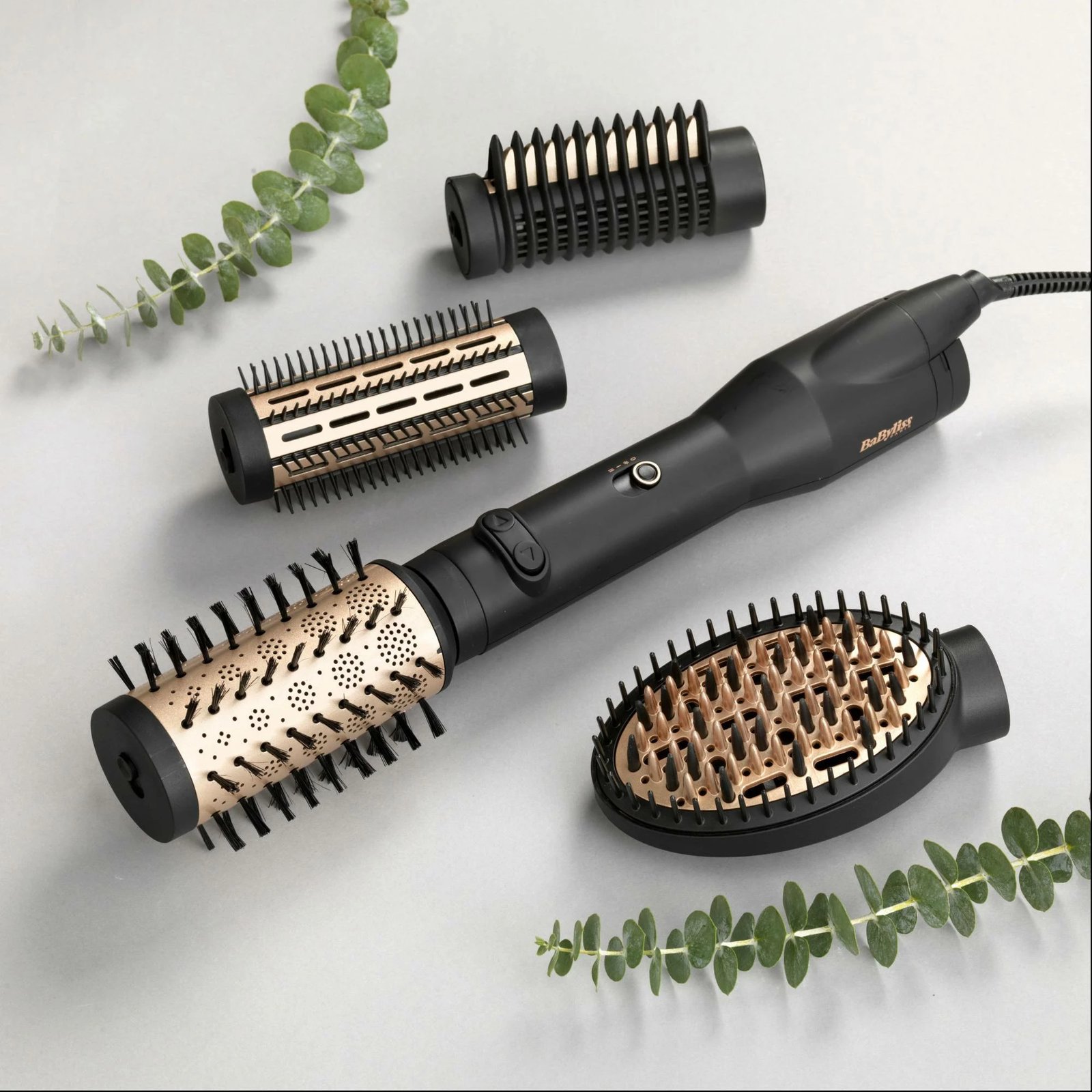 Furçë flokësh me ajër të nxehtë, BaByliss Big Hair Luxe AS970E, 650 W, rrotulluese 4‑në‑1