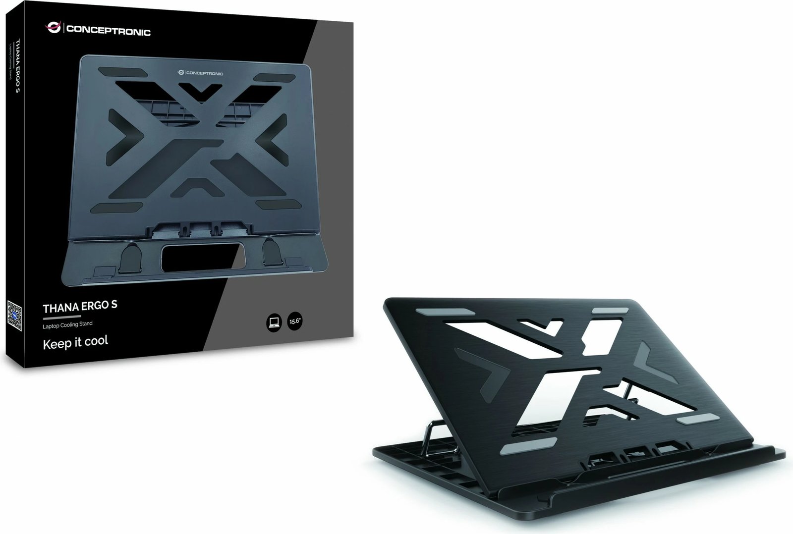 Mbajtëse ftohëse Conceptronic ERGO 15.6 inç, e zezë