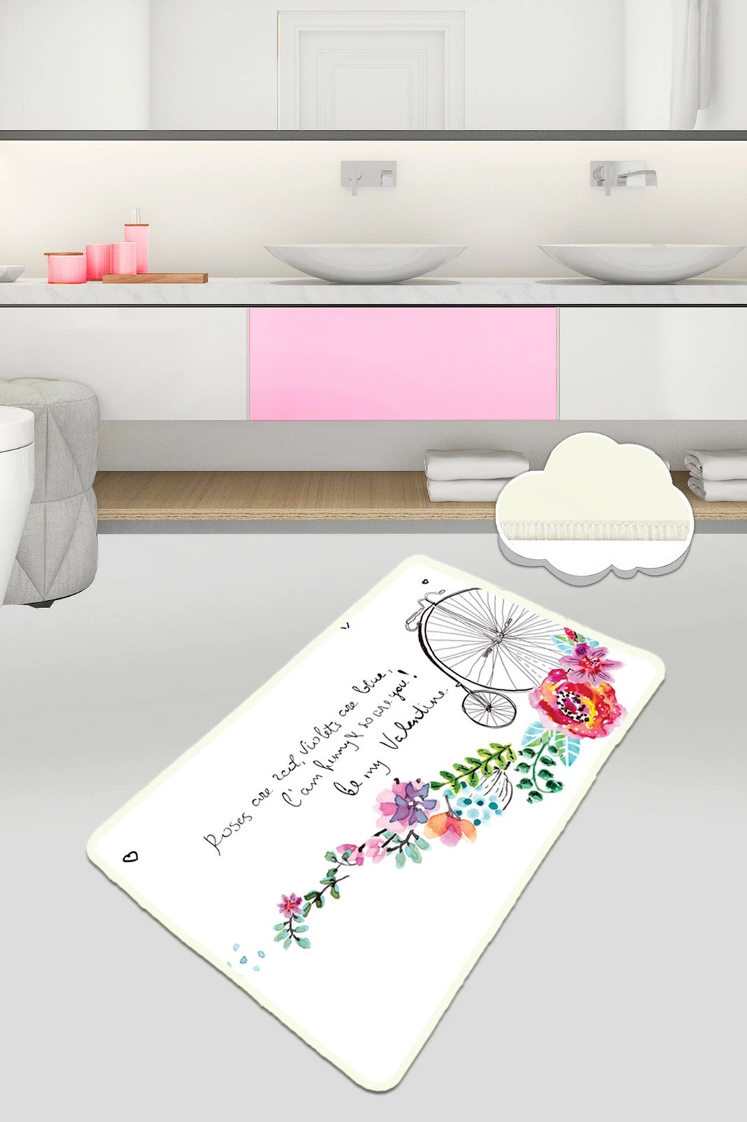 Tapet për banjo Mijölnir, Monowheel, shumëngjyrësh, 70x120cm