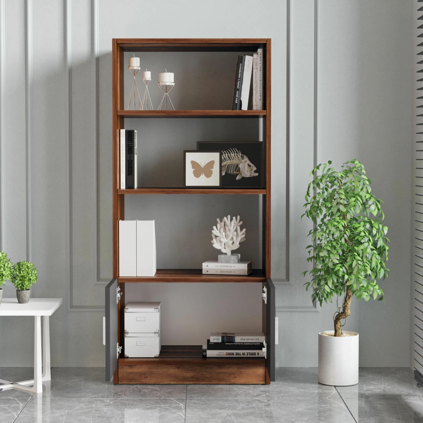 Raft librash Hanah Home, Vo4-Ba, ngjyrë arr dhe antracit
