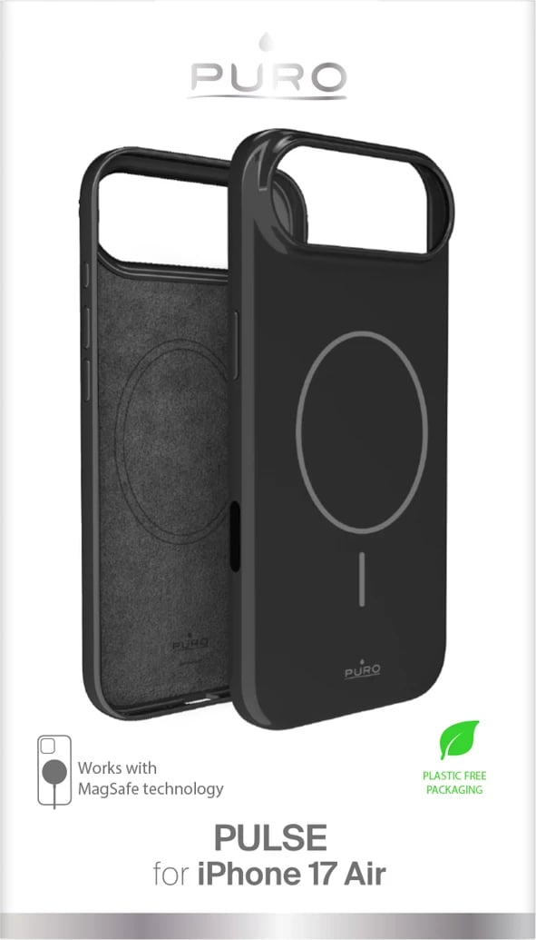 Mbështjellës Puro Pulse për iPhone 17 Air, polikarbonat, i zi