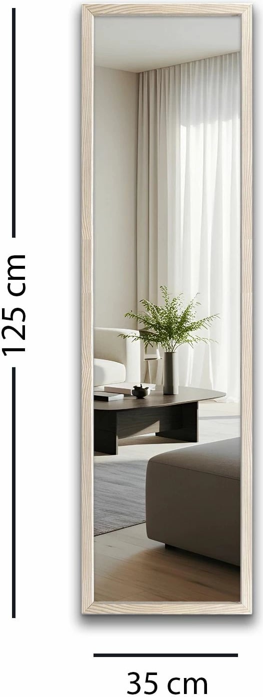 Pasqyrë Cheval, ngjyrë druri, Skye Decor, 35x125cm