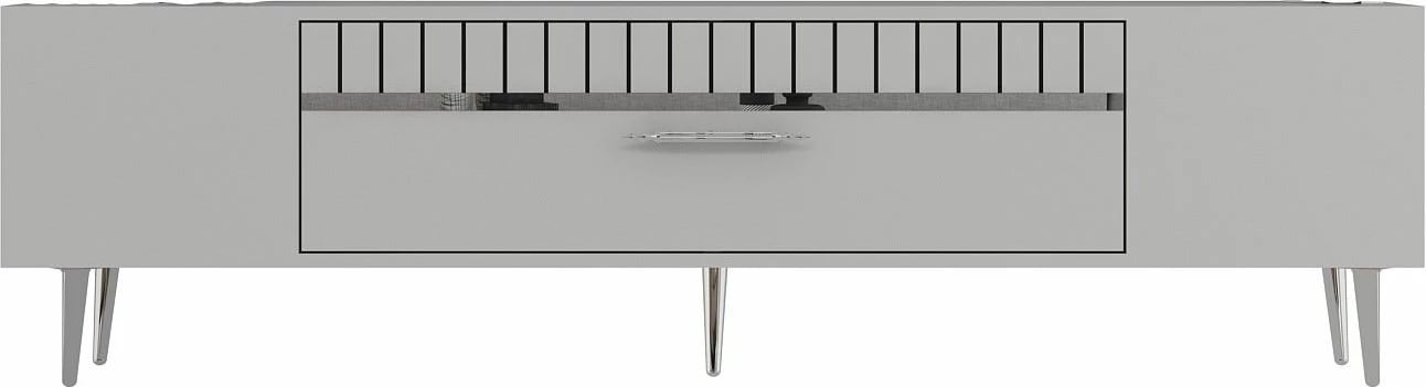 Komodë TV Skye Decor, e bardhë, argjend