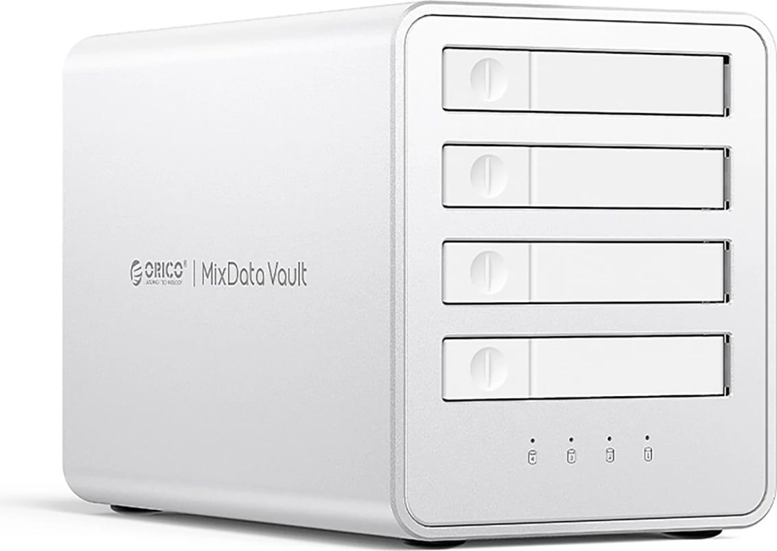 DAS 4-bay për M.2 NVMe SSD, Orico, 8848U4, deri 40 Gbps, deri 32 TB, e bardhë