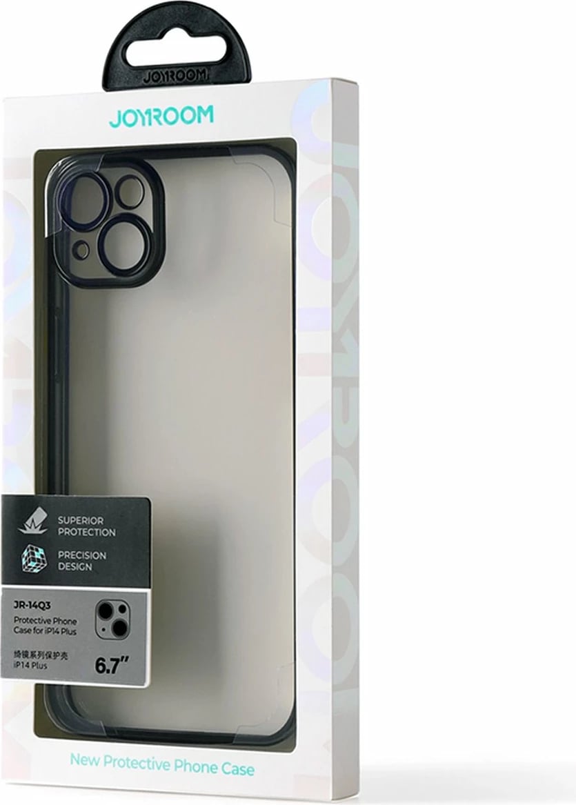 Mbështjellës Joyroom JR-14Q3 për iPhone 14 Plus, kornizë metalike, i zi