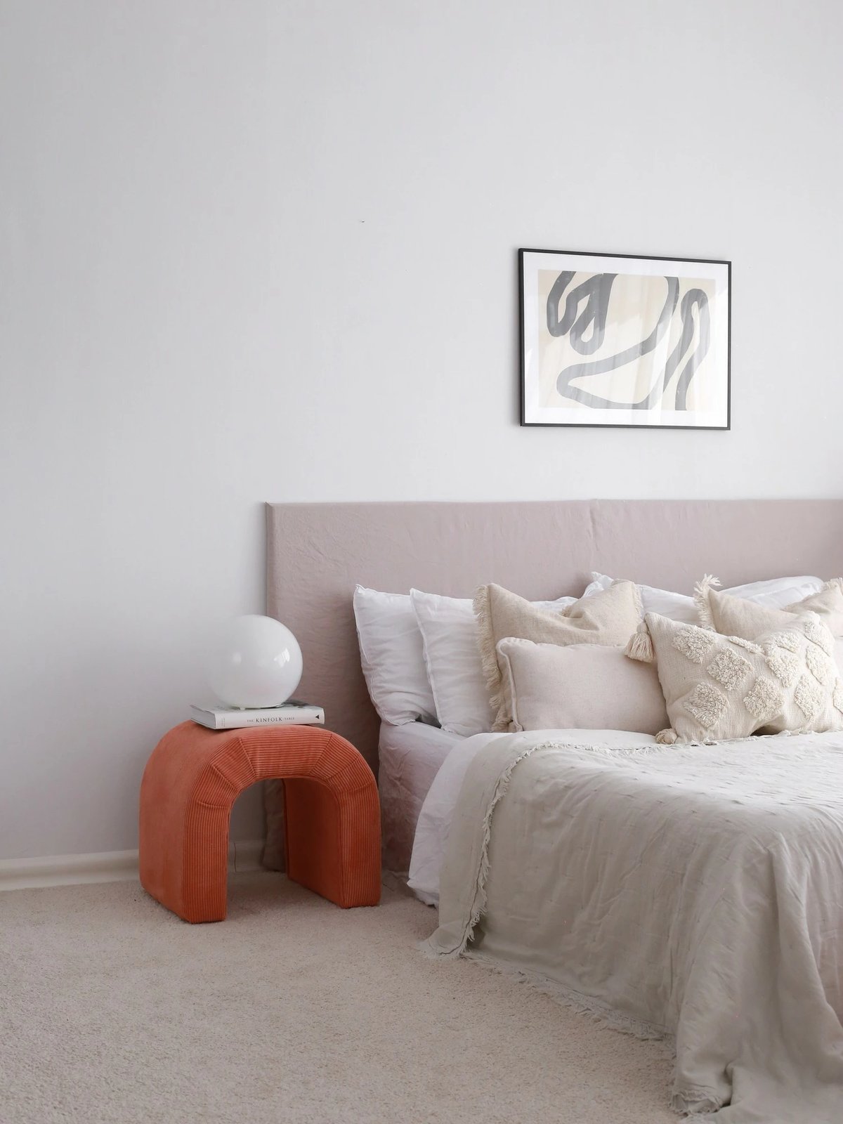 Puf Atelier del Sofa, kadife, ngjyrë korale, 51x45x46cm